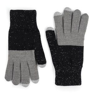 Color block Touchscreen Glove Silver/Black Sparkle